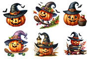 Funny Pumpkin Character Clipart, an Illustration by CreationArt (Thumbnail 6 of 7)