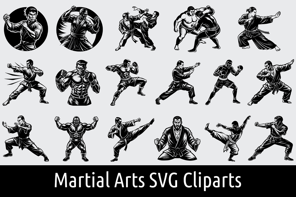 Martial Arts, Fighter SVG Cliparts, an Object Graphic by Palleon