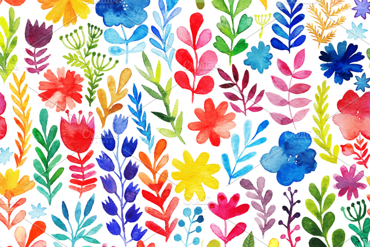 Watercolor flowers collection, a Decorative Illustration by Markovka (Photo 3 of 4)