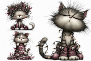 Whimsical christmas cat, an Illustration by cherrydesign (Thumbnail 2 of 3)