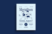 Retro Cartoon Marathon Flyer, a Flyer Template by Guuver (Thumbnail 1 of 3)
