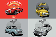 Classic Car Vector Pack vol 4, a Transportation Illustration by The BolzStudio (Thumbnail 3 of 8)