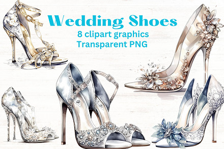 Wedding Shoes clipart x8