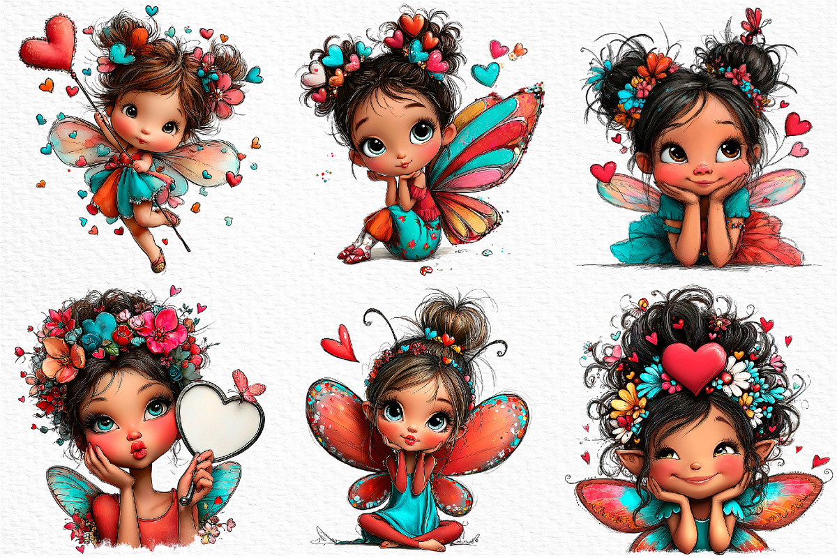 Valentines Fairy Clipart, an Illustration by Craft Nest (Photo 5 of 11)