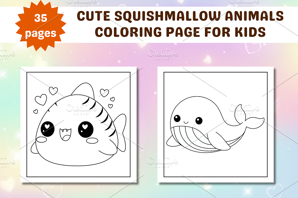 Cute Squishmallow Coloring Page, an Animal Illustration by Salaly (Photo 8 of 9)
