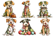 Christmas Dog Clipart, an Illustration by Pixels.Craft (Thumbnail 5 of 6)