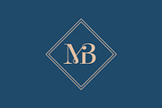 MB serif modern logo design, a Branding & Logo Template by MuzaInspires (Thumbnail 1 of 3)