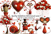 Quirky Valentine Whimsical Love Clip, an Illustration by DreamPrint404 (Thumbnail 1 of 6)