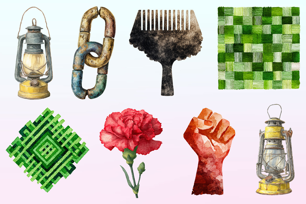 Minimalist Juneteenth Clipart., a Graphic by CitraGraphics (Photo 2 of 4)