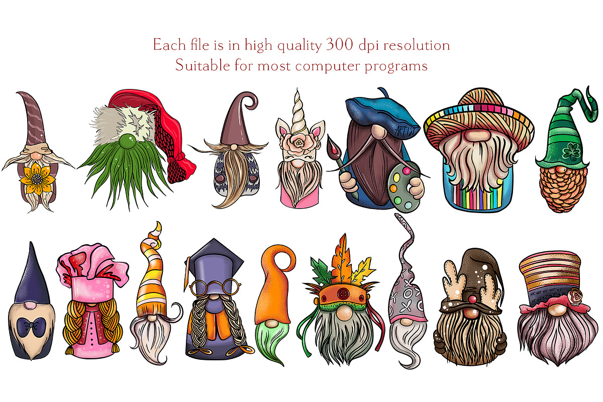 Christmas Gnomes clipart Procreate, an Education Illustration by ElladesignCo (Photo 7 of 7)