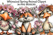 Whimsical Spring Animal Clipart, an Illustration by Daily.Designs (Thumbnail 1 of 8)