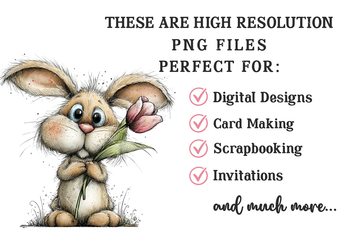Whimsical Easter Bunny Clipart, an Illustration by OK Design (Photo 4 of 6)