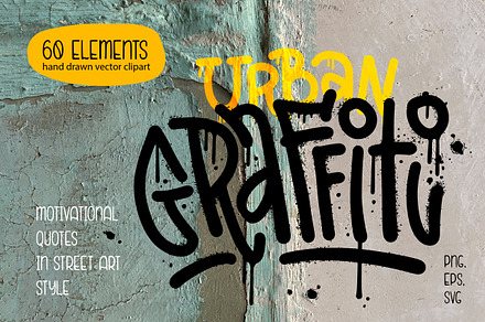 Urban graffiti lettering set