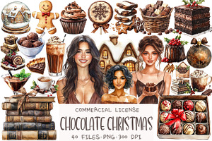 Chocolate Christmas Clipart, an Illustration by OK Design