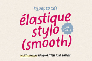 Elastique Stylo Smooth - 10 Fonts, a Script Font by type peace