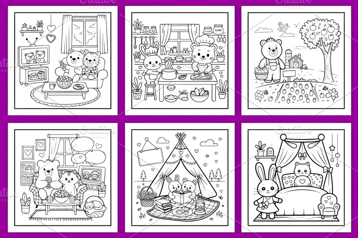 Cozy Sunday Bold & Easy Coloring, an Animal Illustration by Ink Gallery (Photo 2 of 4)