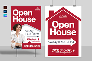 Open House Sign Template, a Flyer Template by BrandPacks