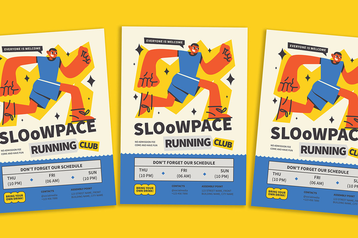 Running Club Flyer, a Flyer Template by Gumico Studio. (Photo 1 of 3)
