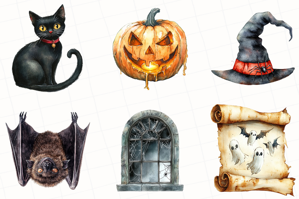 Halloween Collection Clipart Bundle, an Illustration by OK Design (Photo 5 of 5)