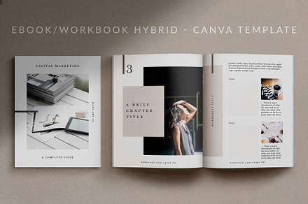 Course Workbook eBook Canva Template, a Magazine Template by Studio Sugoi