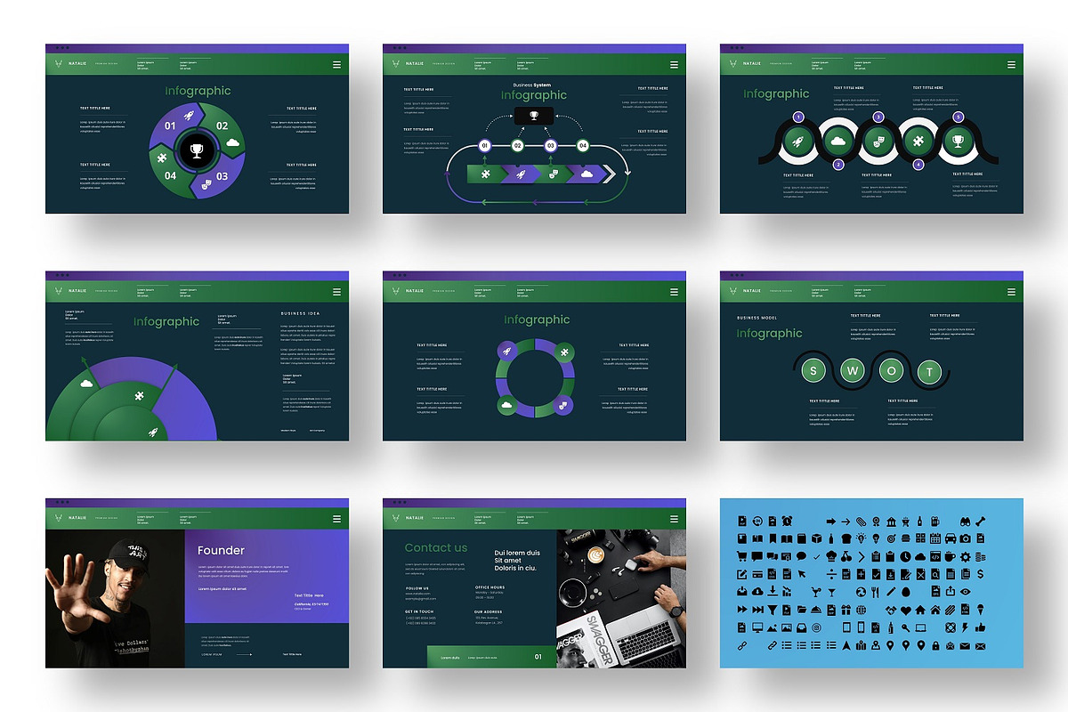 Natalie – Business PowerPoint, a Presentation Template by Dens Creative Studio (Photo 5 of 6)