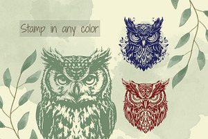 Procreate Owl Stamp Brushes