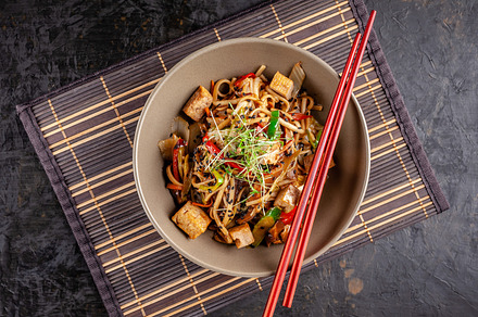 The concept of japanese cuisine chi containing noodle, chopstick, and chinese