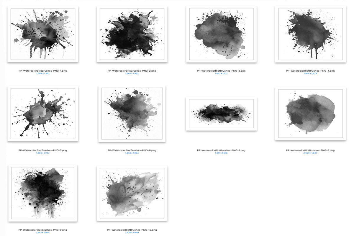 Watercolor Blot Brushes for PS/PRO, a Brush Add-On by Polka Dot Pixels (Photo 4 of 4)
