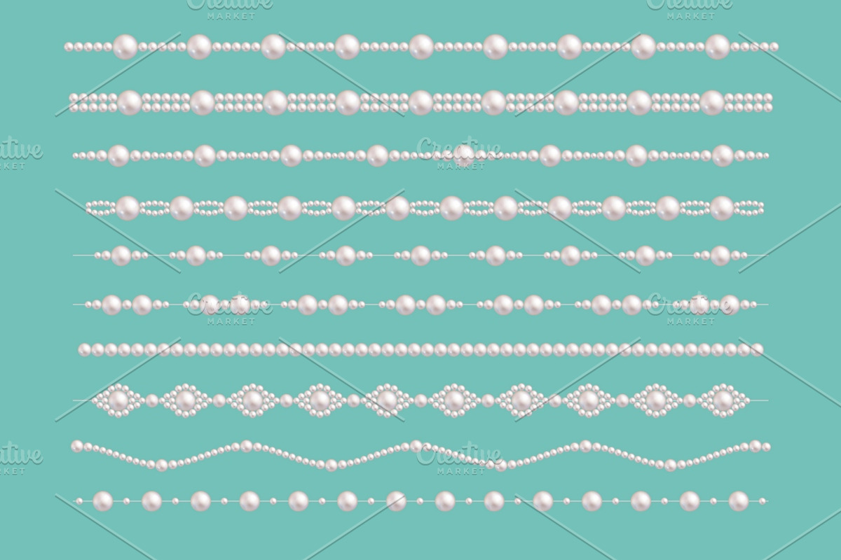Pearl glamour borders, a Decorative Illustration by Microvector