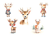 Watercolor Christmas Deer. Set., an Animal Illustration by KENO Mascots (Thumbnail 4 of 6)