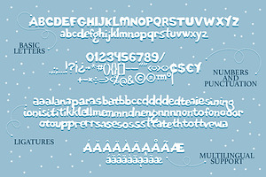 Paper Snow. Cutout Font & Extras.