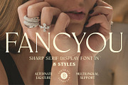 Fancyou Fonts Family, a Serif Font by Asenbayu (Thumbnail 1 of 15)