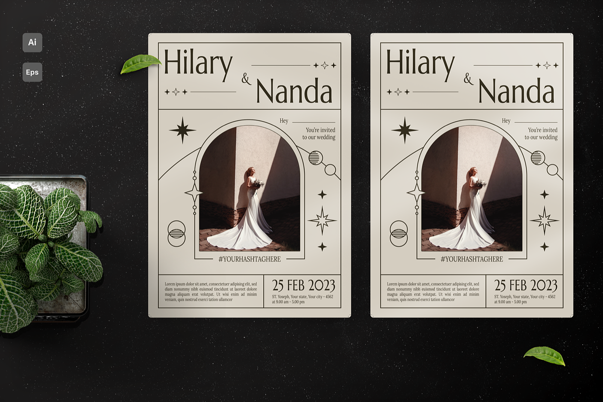 Brown Aesthetic Wedding Invitation, an Invitation Template by Annora Studio (Photo 2 of 4)