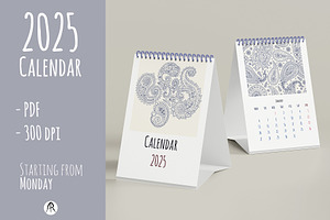2025 Calendar Template - Paisley, a Stationery Template by Rose Design