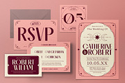 Pink Vintage Wedding Invitation Set, an Invitation Template by graphicook (Thumbnail 3 of 3)