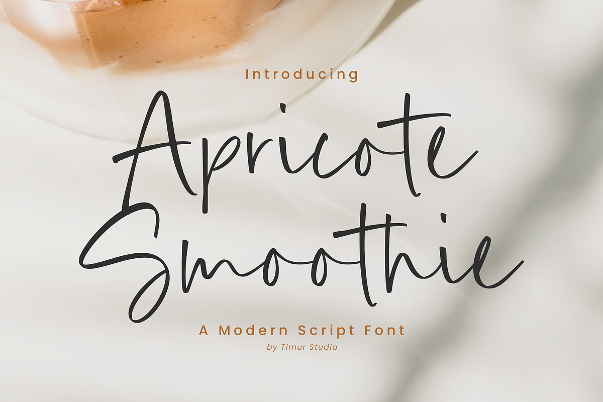 Apricote Smoothie Font, a Script Font by Timurtype (Photo 1 of 7)