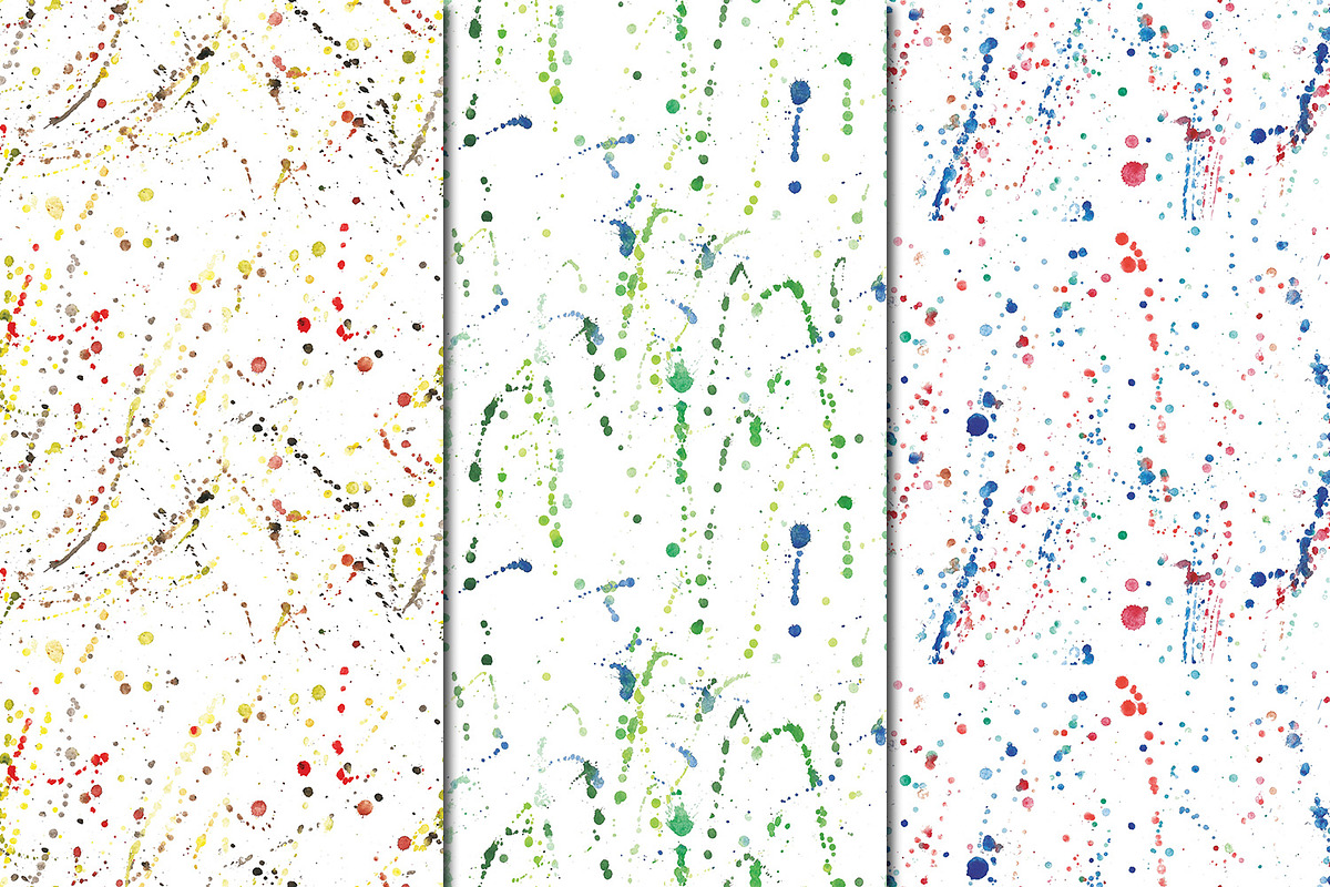 Watercolor Splashes patterns, a Pattern Graphic by DollyPotterson (Photo 6 of 7)