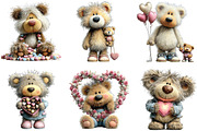 Whimsical Valentine Teddy Bear PNG, an Illustration by CraftArtStudio (Thumbnail 5 of 6)