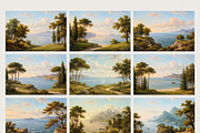 Vintage Oil Painting Landscapes, a Background Graphic by OliaMuseDesign (Thumbnail 3 of 6)