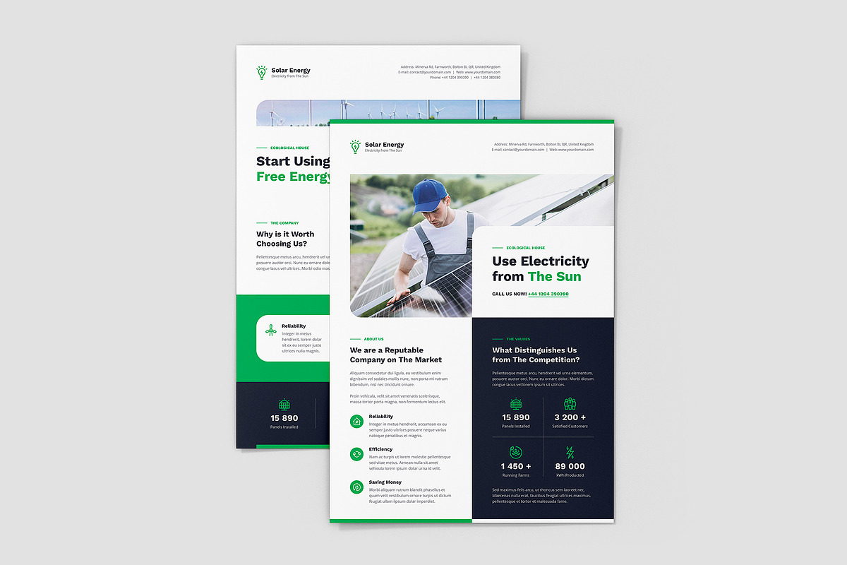 Solar Energy Renewable Flyer Canva, a Flyer Template by artbart (Photo 3 of 9)