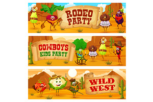 Western Cowboy Vegetable Characters