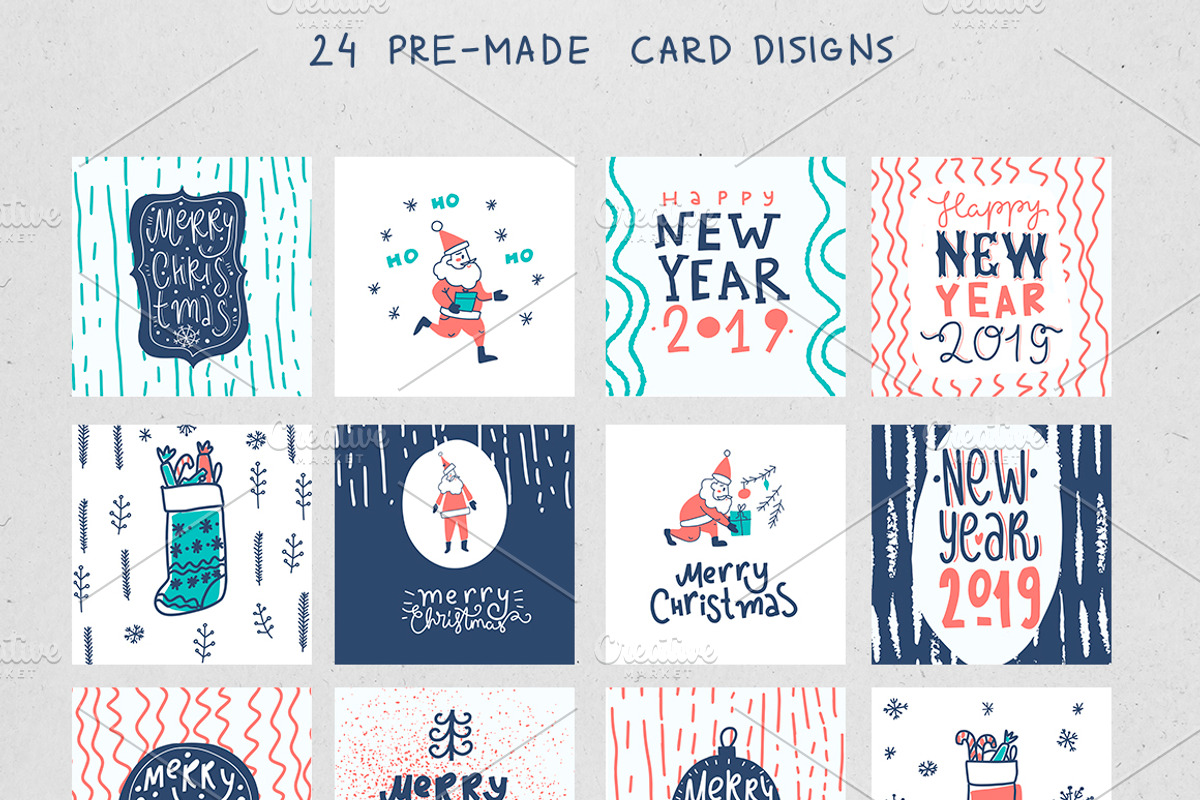 SALE 50% Merry Christmas and NY2019, a Decorative Illustration by mikka_kika (Photo 5 of 10)