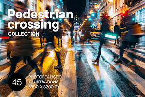 Pedestrian crossing. 45 images, a Person Illustration by Handmadefont