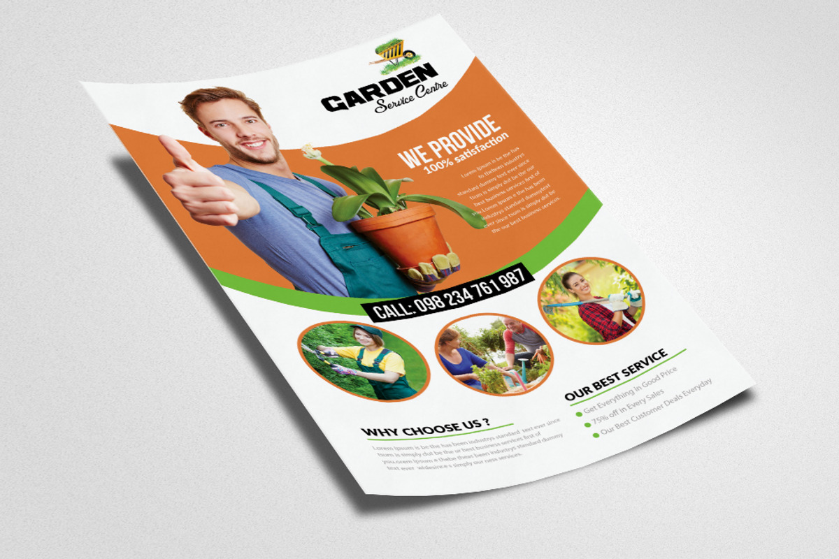 Garden service Flyer Templates, a Flyer Template by Psd Templates (Photo 2 of 3)