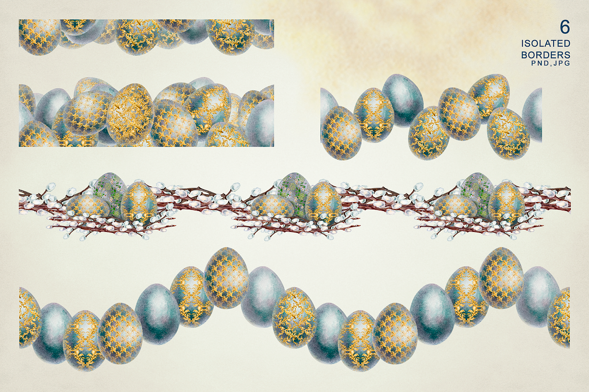 Easter Royal Eggs Clipart Set, a Decorative Illustration by EL_SUHOVA (Photo 3 of 7)