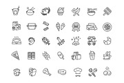 Food Court Line Icons, an Outline Icon by Tettygreen (Thumbnail 3 of 3)