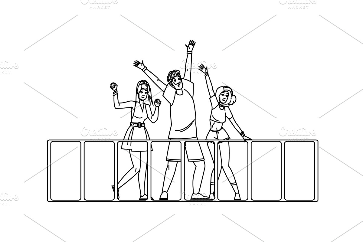 music festival friends summer vector, a Person Illustration by pikepicture