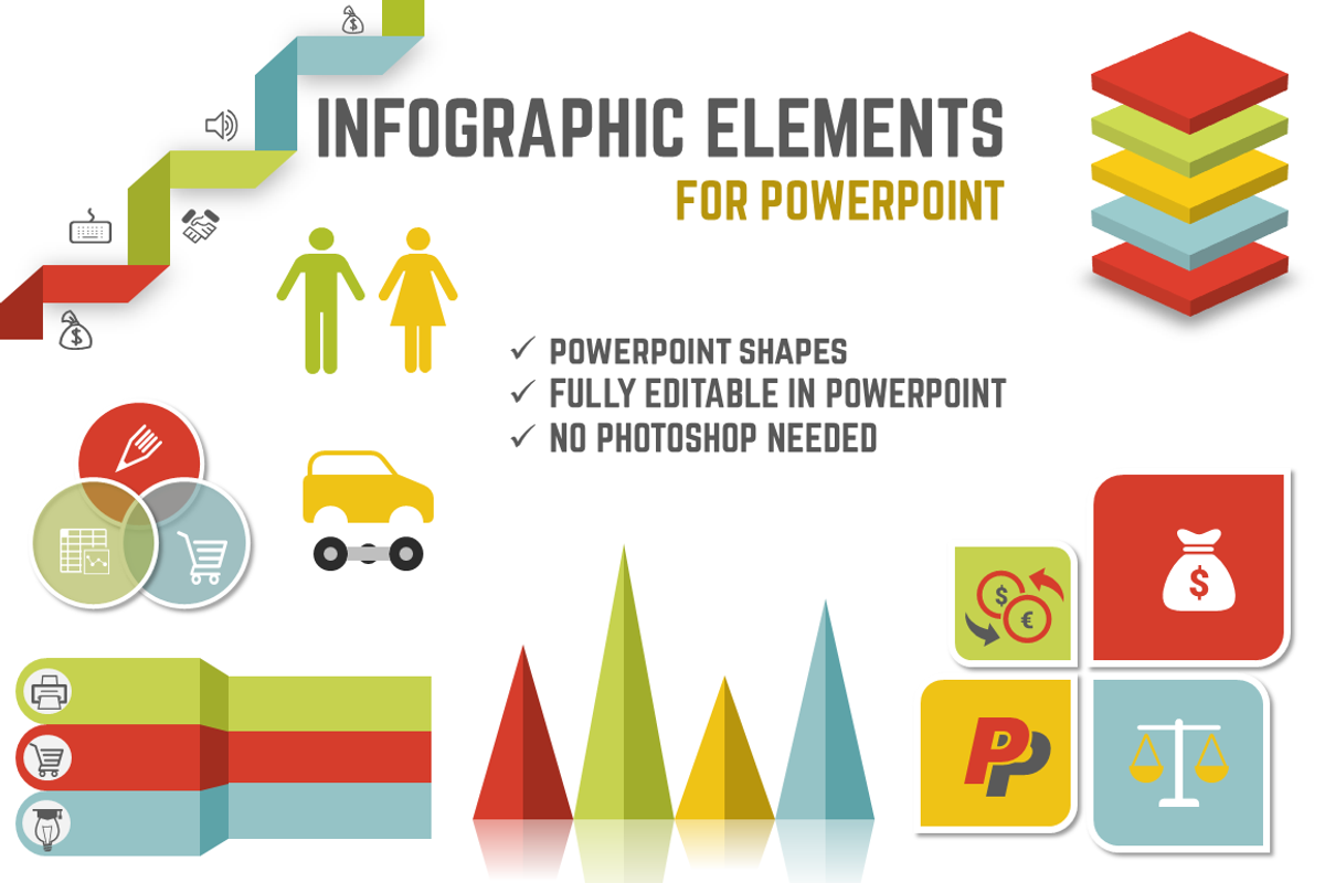INFOGRAPH ELEMENTS FOR POWERPOINT, a Presentation Template by Yes Presentations (Photo 1 of 19)