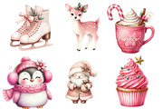 Pink Christmas Boho Watercolor, an Illustration by Designworld (Thumbnail 4 of 5)