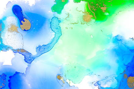 Alcohol ink texture in blue, an Abstract Photo by Mineko